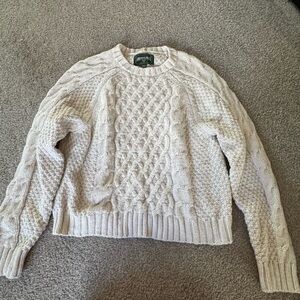 American Eagle Outfitters Cream Cable Knit Sweater